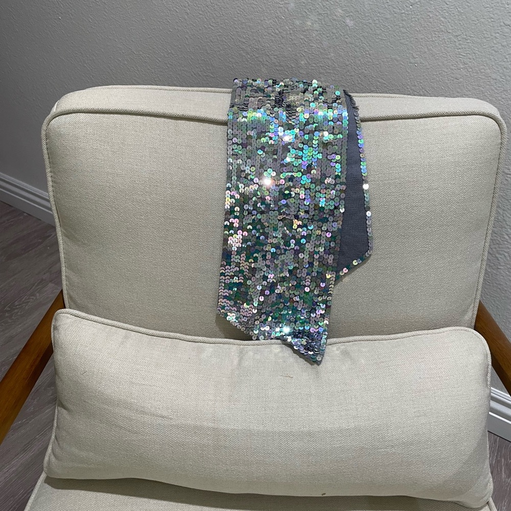 π hologram sequin short scarf Ann Taylor silk & wool - Picture 2 of 4